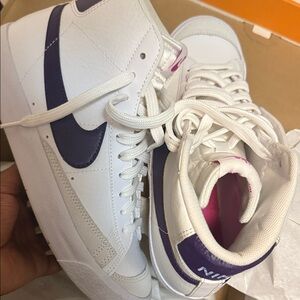 Nike White and Purple Sneakers